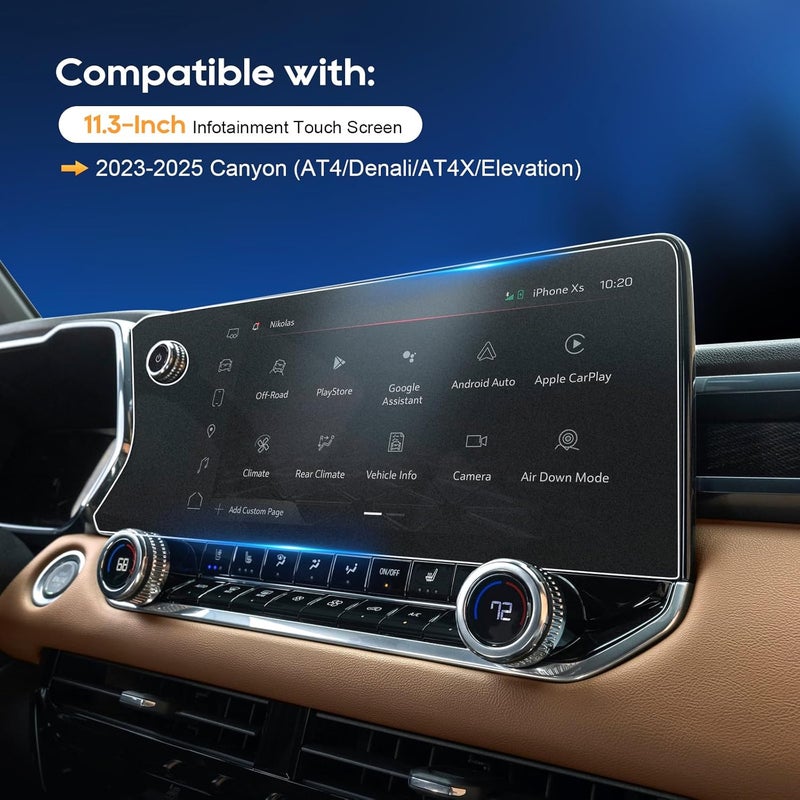 LFOTPP For 2025 GMC Canyon Screen Protector - 2023-2025 Canyon (AT4/Denali/AT4X/Elevation) 11.3 Inch Touchscreen [Matte Glass] 2023-2025 Canyon Accessories Anti-Glare Matte 9H Hardness Tempered Glass - Image 2